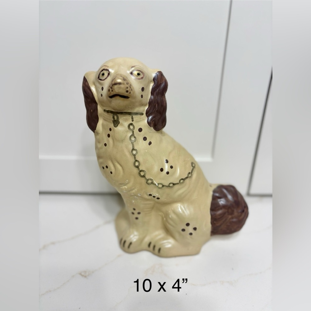 Vintage Staffordshire Style Spaniel Dog Figurine 10” Ceramic Mantel